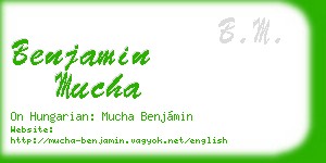 benjamin mucha business card